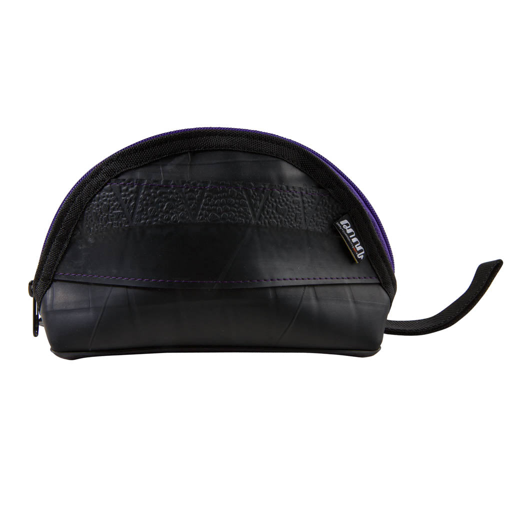 Ness Multipurpose Inner Tube Vegan Travel Pouch in six colors, showcasing its unique texture and handcrafted design.